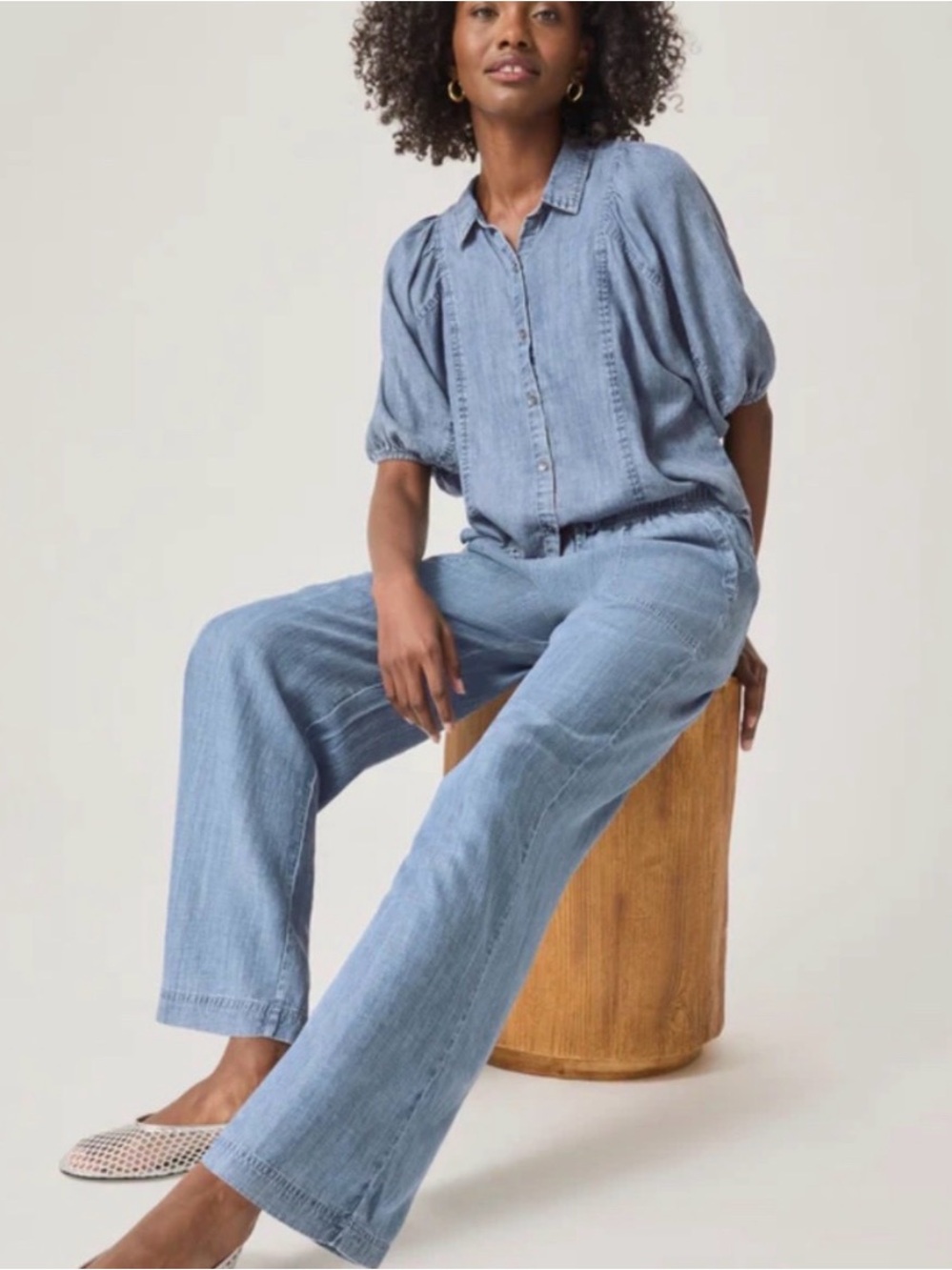 Splendid Light Blue Wide Leg Cropped Pants - NWT size small